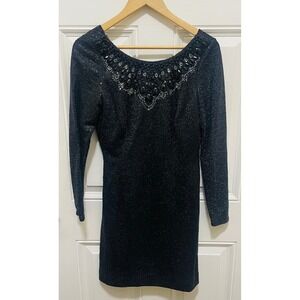 Carmen Marc‎ Valvo Sequin Dress Embellished Cocktail Party Dress Size 8